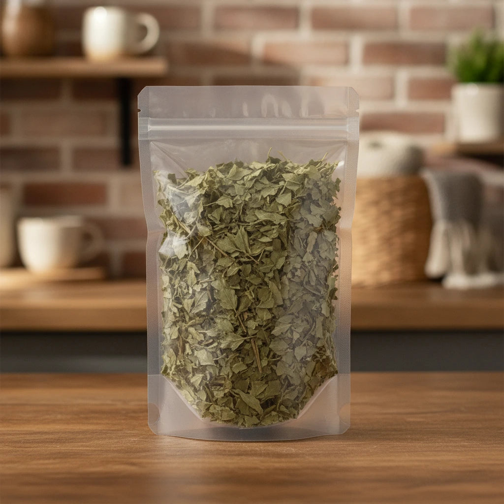 Bugleweed Herb Cut (Lycopus Lucidus) | The herb/berry/powder/fruit/root/bark that is in the black bowl, i would like it to shown in a plastic stand up resalable pouch that is clear.