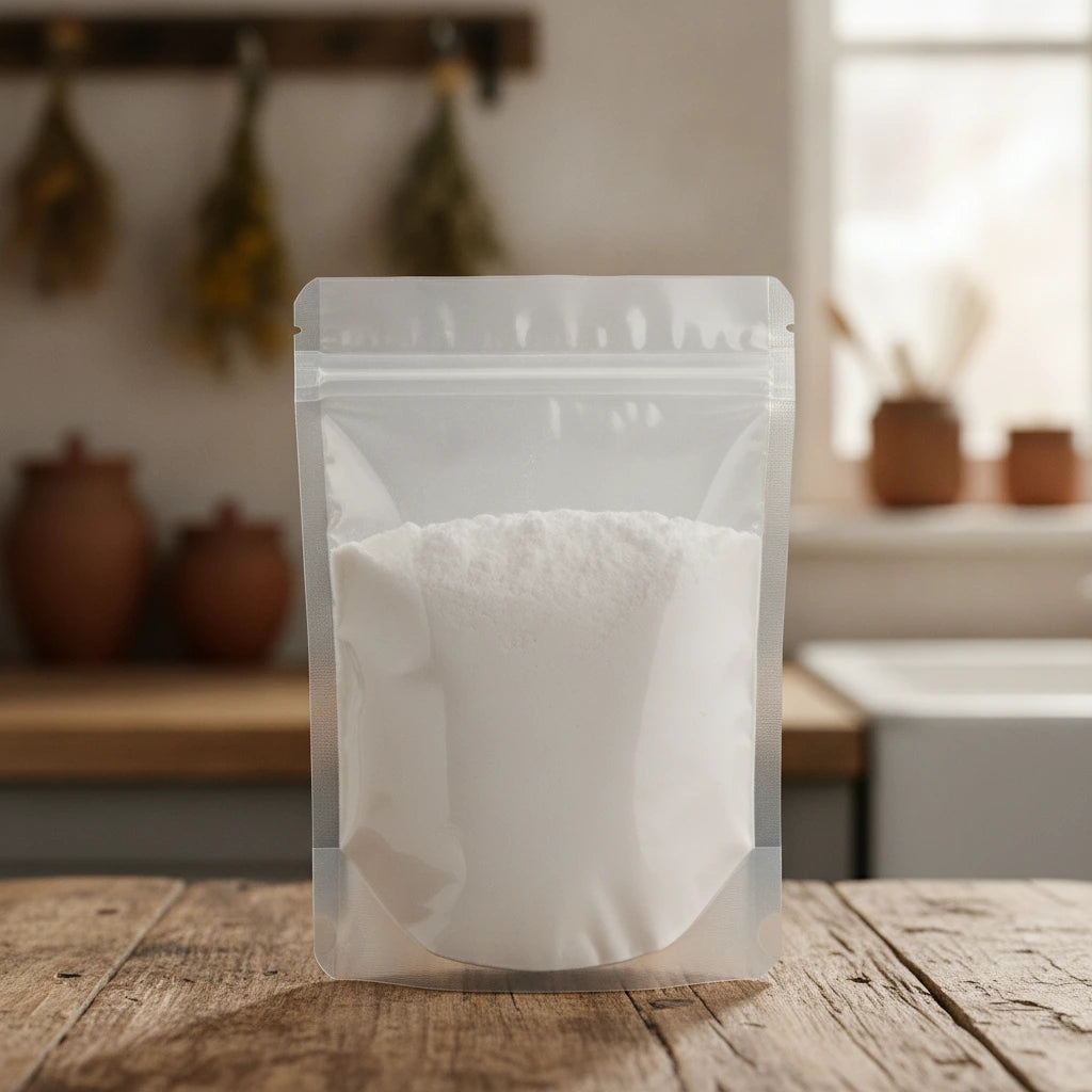 Calcium Citrate Powder (2-hydroxypropane-1,2,3-tricarboxylate) | The herb/berry/powder/fruit/root/bark that is in the black bowl, i would like it to shown in a plastic stand up resalable pouch that is clear.