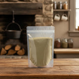 Cardamom Powder (Elettaria Cardamomum) | The herb/berry/powder/fruit/root/bark that is in the black bowl, i would like it to shown in a plastic stand up resalable pouch that is clear.