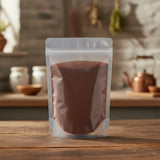 Carob Roasted Powder (Ceratonia Siliqua) | The herb/berry/powder/fruit/root/bark that is in the black bowl, i would like it to shown in a plastic stand up resalable pouch that is clear.