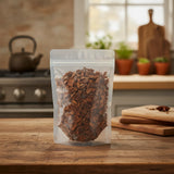 Cascara Sagrada Bark Cut (Rhamnus Purshiana) | The herb/berry/powder/fruit/root/bark that is in the black bowl, i would like it to shown in a plastic stand up resalable pouch that is clear.