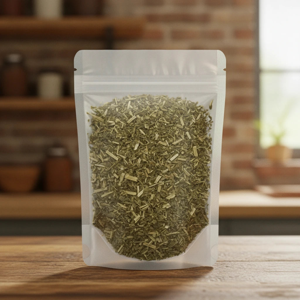 Catnip Flower & Leaf Cut (Nepeta Cataria) | The herb/berry/powder/fruit/root/bark that is in the black bowl, i would like it to shown in a plastic stand up resalable pouch that is clear.