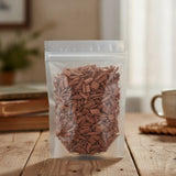 Cedar Wood Chips (Juniperus Monosperma) | The herb/berry/powder/fruit/root/bark that is in the black bowl, i would like it to shown in a plastic stand up resalable pouch that is clear.