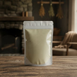 Celery Salt | The herb/berry/powder/fruit/root/bark that is in the black bowl, i would like it to shown in a plastic stand up resalable pouch that is clear.