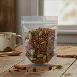 Chai Tea | The herb/powder/tea that is in the black bowl, i would like it to shown in a plastic stand up resalable bag that is clear.