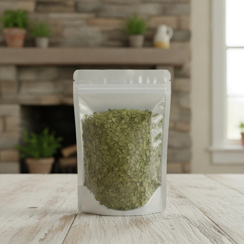 Chaparral Leaf Cut (Larrea Tridentata) | The herb/berry/powder/fruit/root/bark that is in the black bowl, i would like it to shown in a plastic stand up resalable pouch that is clear.