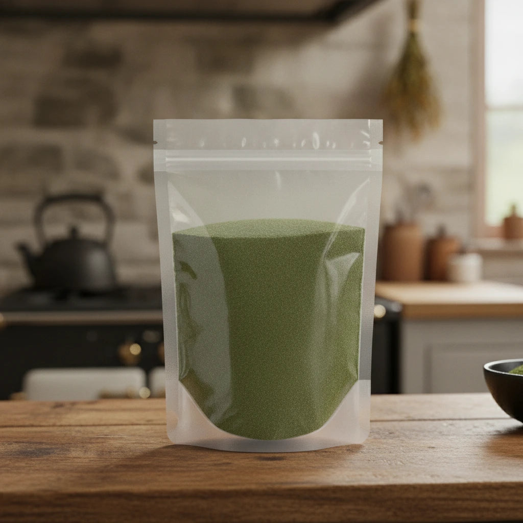 Chaparral Leaf Powder (Larrea Tridentata) | The herb/berry/powder/fruit/root/bark that is in the black bowl, i would like it to shown in a plastic stand up resalable pouch that is clear.