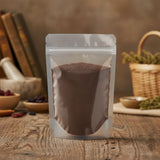 Chia Protein Powder (Salvia Hispanica) | The herb/berry/powder/fruit/root/bark that is in the black bowl, i would like it to shown in a plastic stand up resalable pouch that is clear.