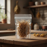 Chinese Gentian Root Whole (Gentiana Scabra) | The herb/berry/powder/fruit/root/bark that is in the black bowl, i would like it to shown in a plastic stand up resalable pouch that is clear.