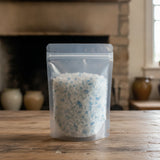 Coarse Blue Mineral Salt | The herb/berry/powder/fruit/root/bark that is in the black bowl, i would like it to shown in a plastic stand up resalable pouch that is clear.