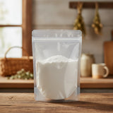 Coconut Milk Powder | The herb/berry/powder/fruit/root/bark that is in the black bowl, i would like it to shown in a plastic stand up resalable pouch that is clear.