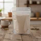 Coix Seed Powder (Coix Lacryma-Jobi Var. Ma-Yuen) | The herb/berry/powder/fruit/root/bark that is in the black bowl, i would like it to shown in a plastic stand up resalable pouch that is clear.