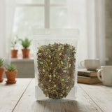 Cold and Flu Brew Herbal Tea (Mentha Piperita) | The herb/powder/tea that is in the black bowl, i would like it to shown in a plastic stand up resalable bag that is clear.