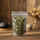 Confederate Rose Leaf Whole (Hibiscus Mutabilis) | The herb/berry/powder/fruit/root/bark that is in the black bowl, i would like it to shown in a plastic stand up resalable pouch that is clear.