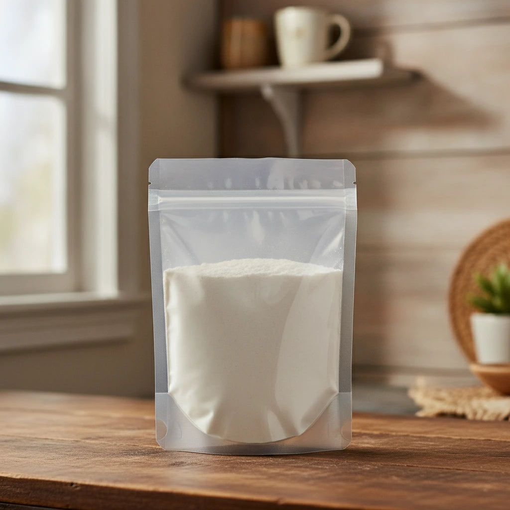 Coral Calcium Powder (Calcium Carbonate) | The herb/berry/powder/fruit/root/bark that is in the black bowl, i would like it to shown in a plastic stand up resalable pouch that is clear.
