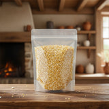 Corn Grits Coarse Whole (Zea Mays) | The herb/berry/powder/fruit/root/bark that is in the black bowl, i would like it to shown in a plastic stand up resalable pouch that is clear.