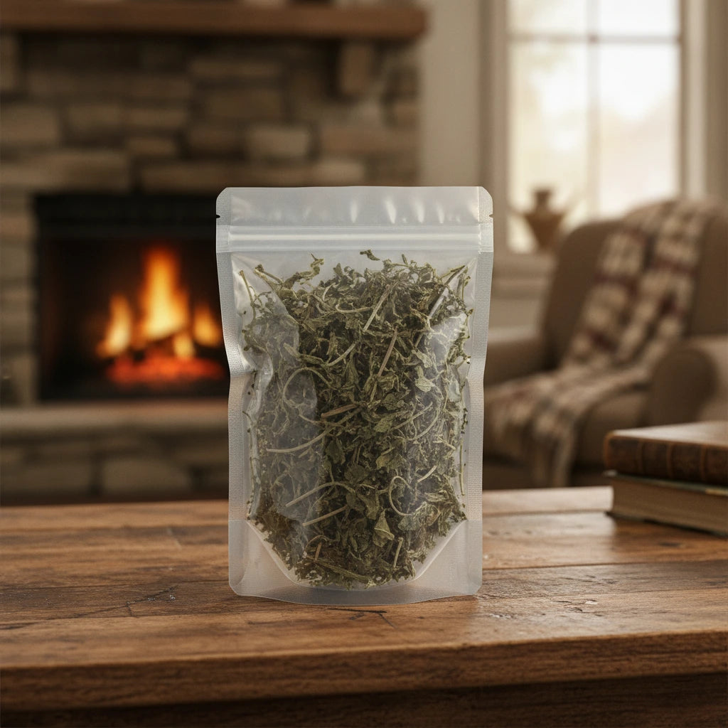 Cremastra Leaf Whole (Cremastra Appendiculata) | The herb/berry/powder/fruit/root/bark that is in the black bowl, i would like it to shown in a plastic stand up resalable pouch that is clear.