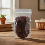 Crimson Berry Herbal Tea (Aspalathus Linearis) | The herb/powder/tea that is in the black bowl, i would like it to shown in a plastic stand up resalable bag that is clear.