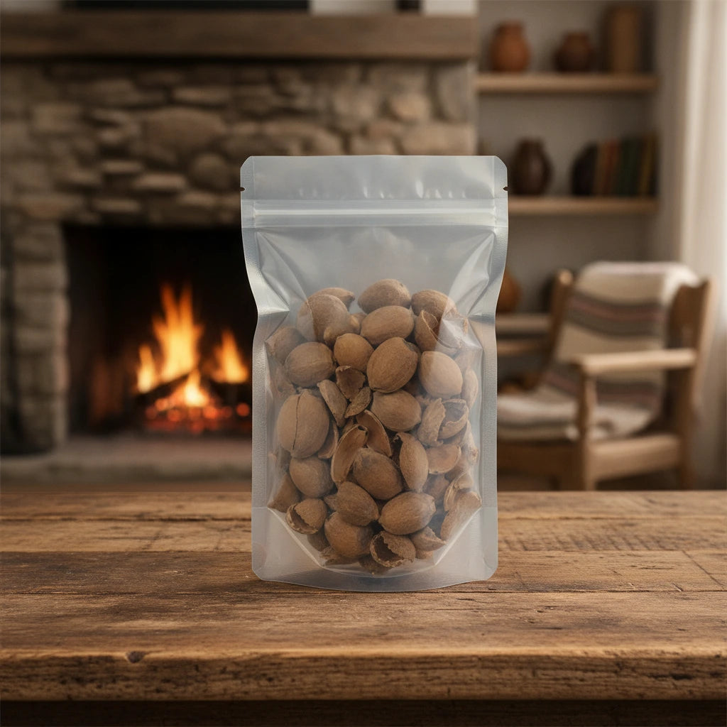 Croton Seed Pieces (Croton Tiglium) | The herb/berry/powder/fruit/root/bark that is in the black bowl, i would like it to shown in a plastic stand up resalable pouch that is clear.