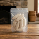 Cuttlefish Bone Pieces (Sepia Esculenta) | The herb/berry/powder/fruit/root/bark that is in the black bowl, i would like it to shown in a plastic stand up resalable pouch that is clear.