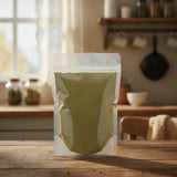 Damiana Leaf Powder (Turnera Diffusa) | The herb/berry/powder/fruit/root/bark that is in the black bowl, i would like it to shown in a plastic stand up resalable pouch that is clear.