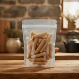 Dangshen Root Whole (Radix Codonopsis) | The herb/berry/powder/fruit/root/bark that is in the black bowl, i would like it to shown in a plastic stand up resalable pouch that is clear.
