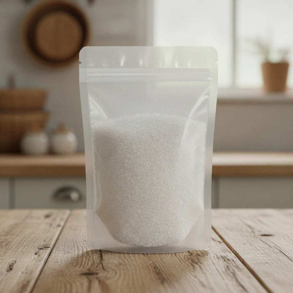 Dead Sea Salt (Sodium Chloride) | The herb/berry/powder/fruit/root/bark that is in the black bowl, i would like it to shown in a plastic stand up resalable pouch that is clear.
