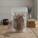 Devil's Shoestring Root Whole (Tephrosia Virginiana) | The herb/berry/powder/fruit/root/bark that is in the black bowl, i would like it to shown in a plastic stand up resalable pouch that is clear.