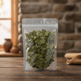 Dogbane Leaf Whole (Apocynum Venetum) | The herb/berry/powder/fruit/root/bark that is in the black bowl, i would like it to shown in a plastic stand up resalable pouch that is clear.