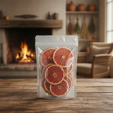Dried Grapefruit Slices Whole (Citrus Paradisi) | The herb/berry/powder/fruit that is in the black bowl, i would like it to shown in a plastic stand up resalable bag that is clear.
