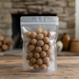 Dried Lychee with Shell (Litchi Chinensis) | The herb/berry/powder/fruit/root/bark that is in the black bowl, i would like it to shown in a plastic stand up resalable pouch that is clear.