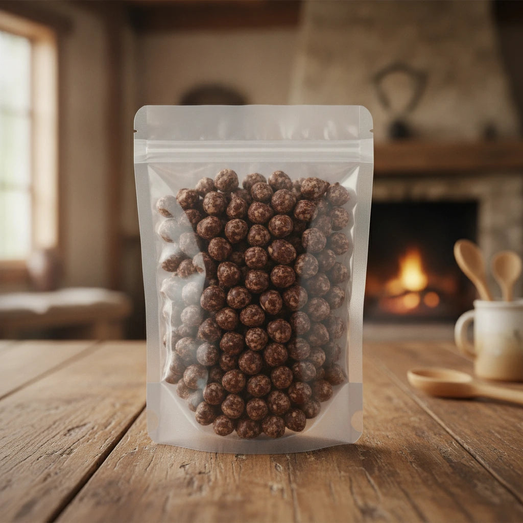 Dried Panda Beans Whole (Vigna Umbellata) | The herb/berry/powder/fruit/root/bark/seeds that is in the black bowl, i would like it to shown in a plastic stand up resalable pouch that is clear.