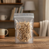 Eleuthero Root Bark Pieces (Eleutherococcus Gracilistylus) | The herb/berry/powder/fruit/root/bark that is in the black bowl, i would like it to shown in a plastic stand up resalable pouch that is clear.