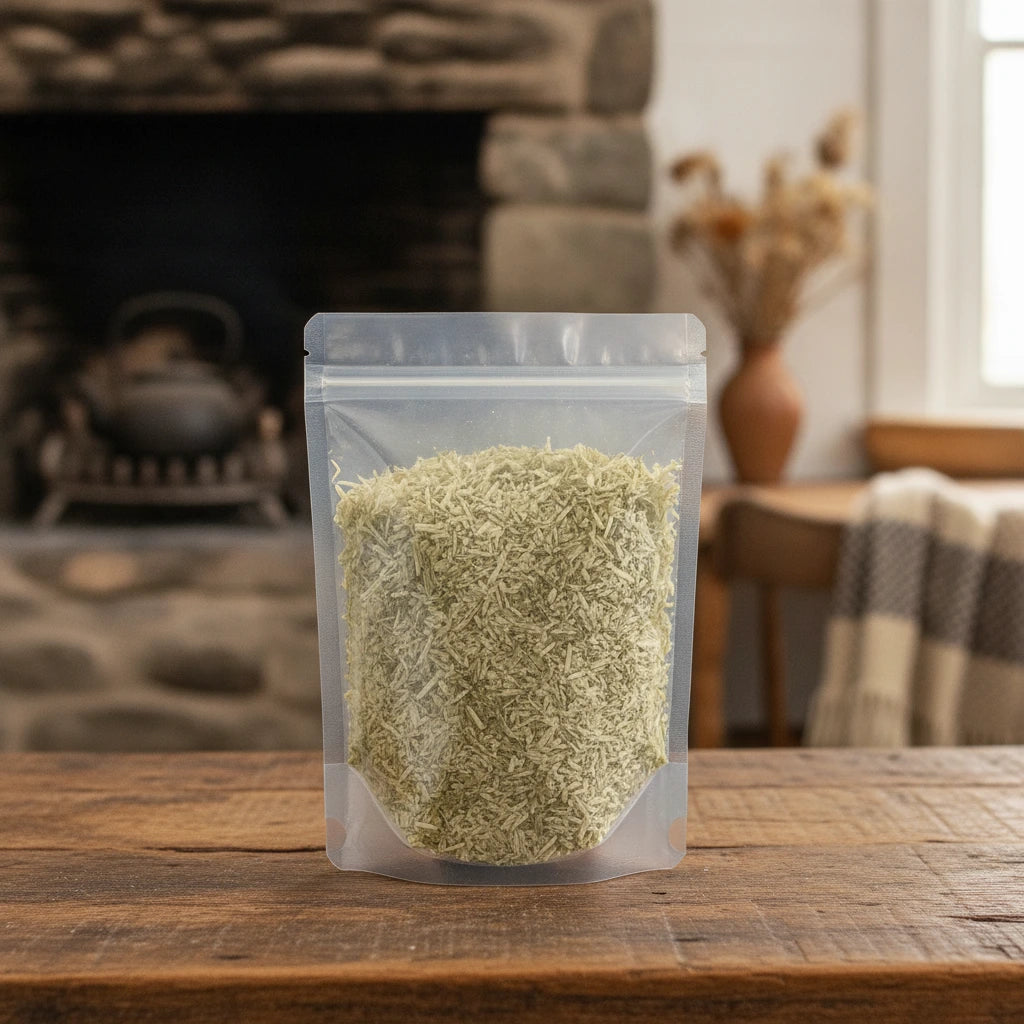 Eleuthero Root Cut (Eleutherococcus Senticosus) | The herb/berry/powder/fruit/root/bark that is in the black bowl, i would like it to shown in a plastic stand up resalable pouch that is clear.