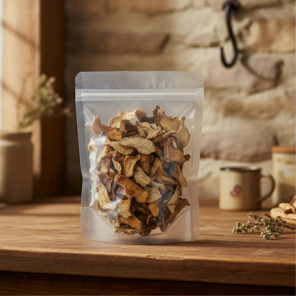 Euphorbia Root Whole (Euphorbia Fischeriana) | The herb/berry/powder/fruit/root/bark that is in the black bowl, i would like it to shown in a plastic stand up resalable pouch that is clear.