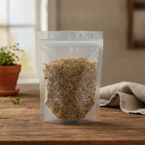 Feverfew Herb Cut (Tanacetum Parthenium) | The herb/berry/powder/fruit/root/bark that is in the black bowl, i would like it to shown in a plastic stand up resalable pouch that is clear.