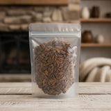 Forsythia Fruit Whole (Forsythia Suspensa) | The herb/berry/powder/fruit/root/bark that is in the black bowl, i would like it to shown in a plastic stand up resalable pouch that is clear.
