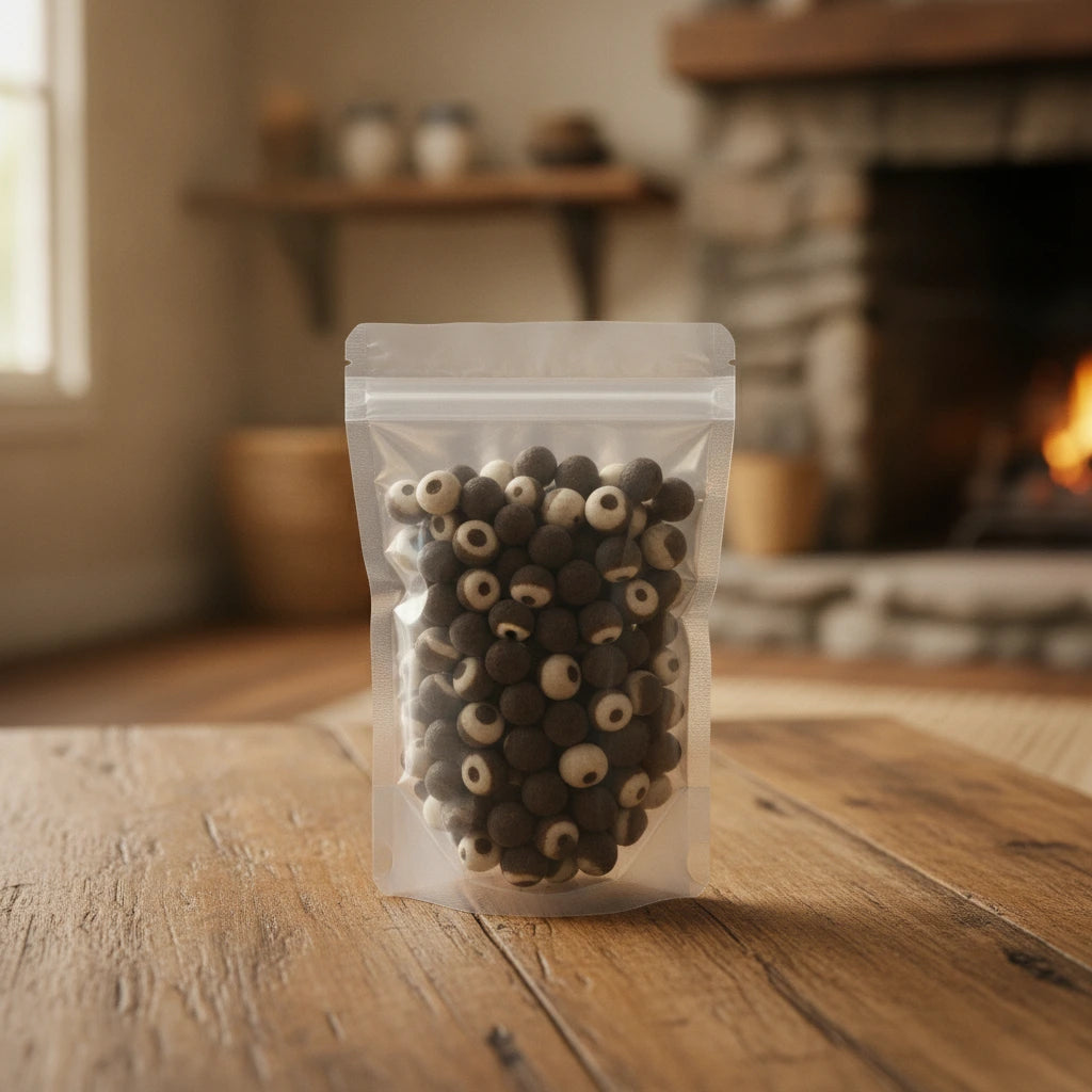 Foxnut Seed Whole (Euryale Ferox) | The herb/berry/powder/fruit/root/bark/seeds that is in the black bowl, i would like it to shown in a plastic stand up resalable pouch that is clear.