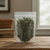 Garden Balsam Stem Whole (Impatiens Balsamina) | The herb/berry/powder/fruit/root/bark that is in the black bowl, i would like it to shown in a plastic stand up resalable pouch that is clear.