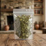 Ginseng Leaf Whole (Panax Ginseng) | The herb/berry/powder/fruit/root/bark that is in the black bowl, i would like it to shown in a plastic stand up resalable pouch that is clear.