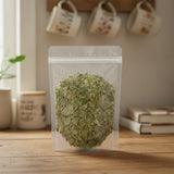 Gold Coin Grass Cut (Desmodium Styracifolium) | The herb/berry/powder/fruit/root/bark that is in the black bowl, i would like it to shown in a plastic stand up resalable pouch that is clear.