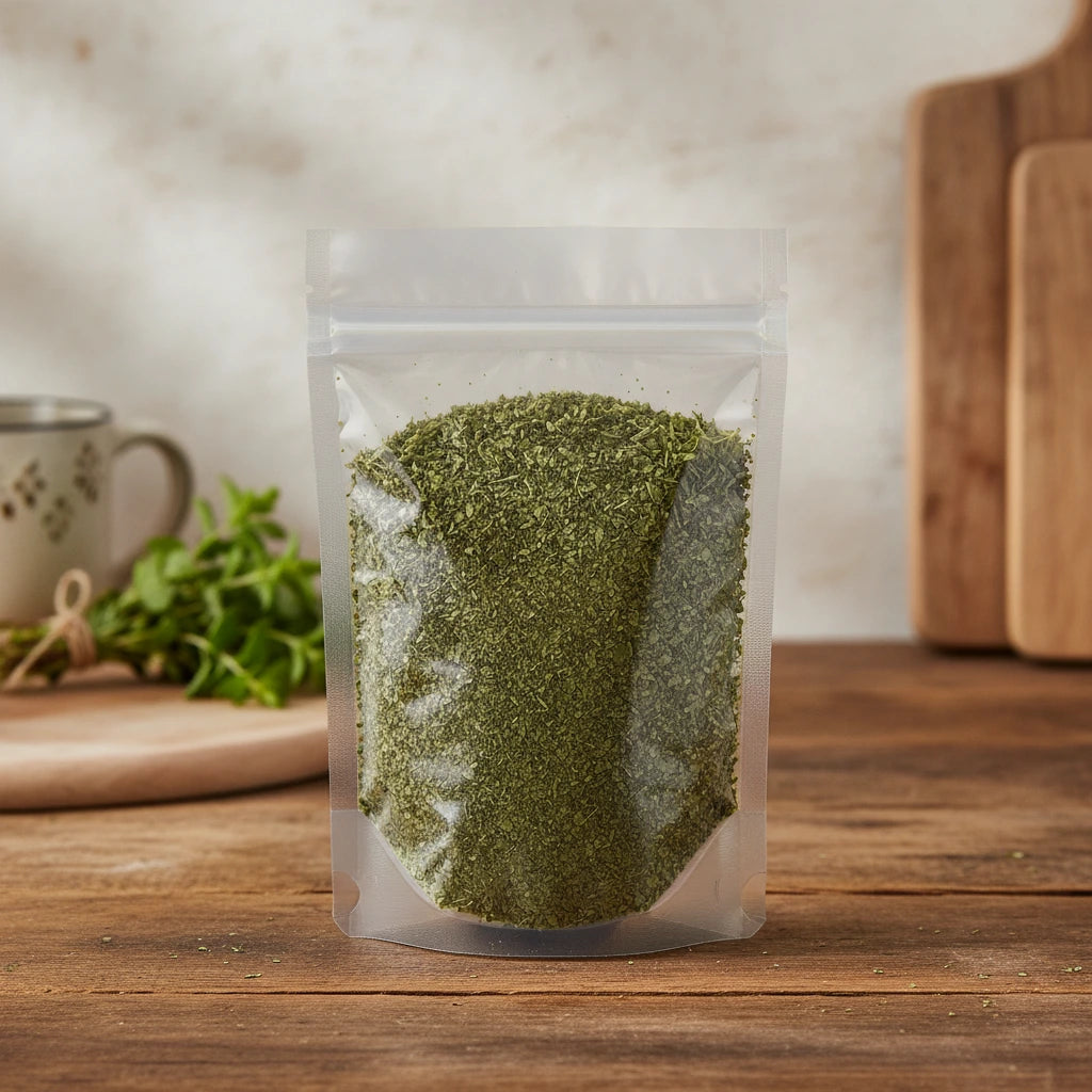Goldenseal Herb Cut (Hydrastis Canadensis) | The herb/berry/powder/fruit/root/bark that is in the black bowl, i would like it to shown in a plastic stand up resalable pouch that is clear.