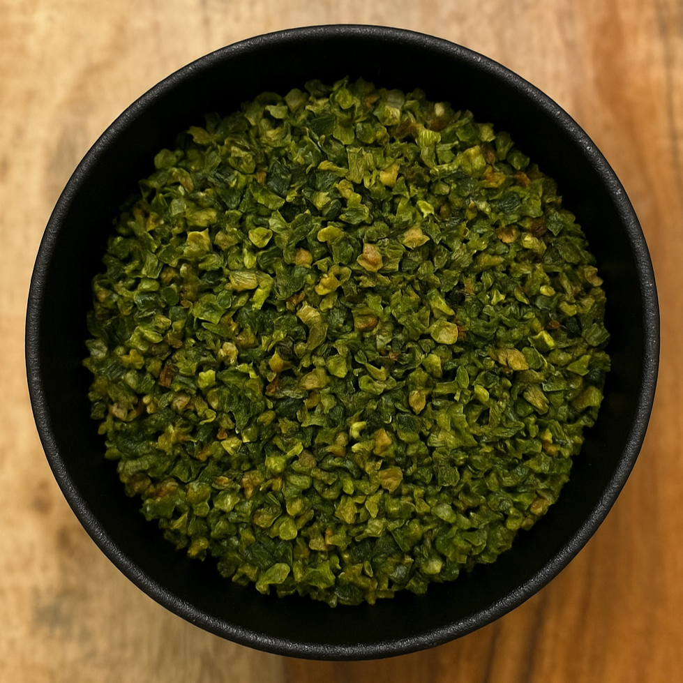 Green Bell Peppers Cut (Capsicum Annuum)