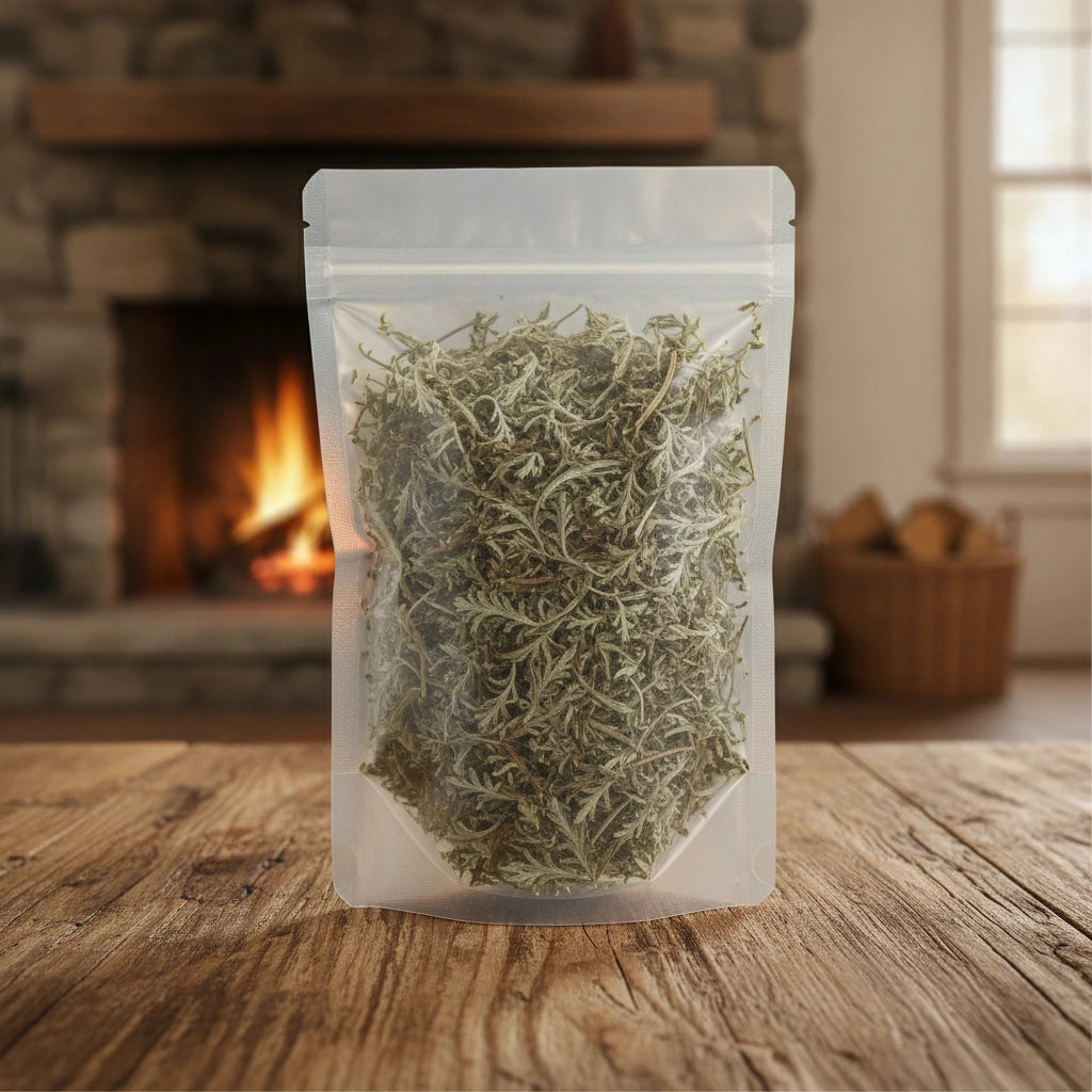 Gromwell Herb Whole (Lithospermum Arvense) | The herb/berry/powder/fruit/root/bark that is in the black bowl, i would like it to shown in a plastic stand up resalable pouch that is clear.