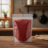 Hematite Powder (Ferric Oxide, Fe₂O₃) | The herb/berry/powder/fruit/root/bark that is in the black bowl, i would like it to shown in a plastic stand up resalable pouch that is clear.