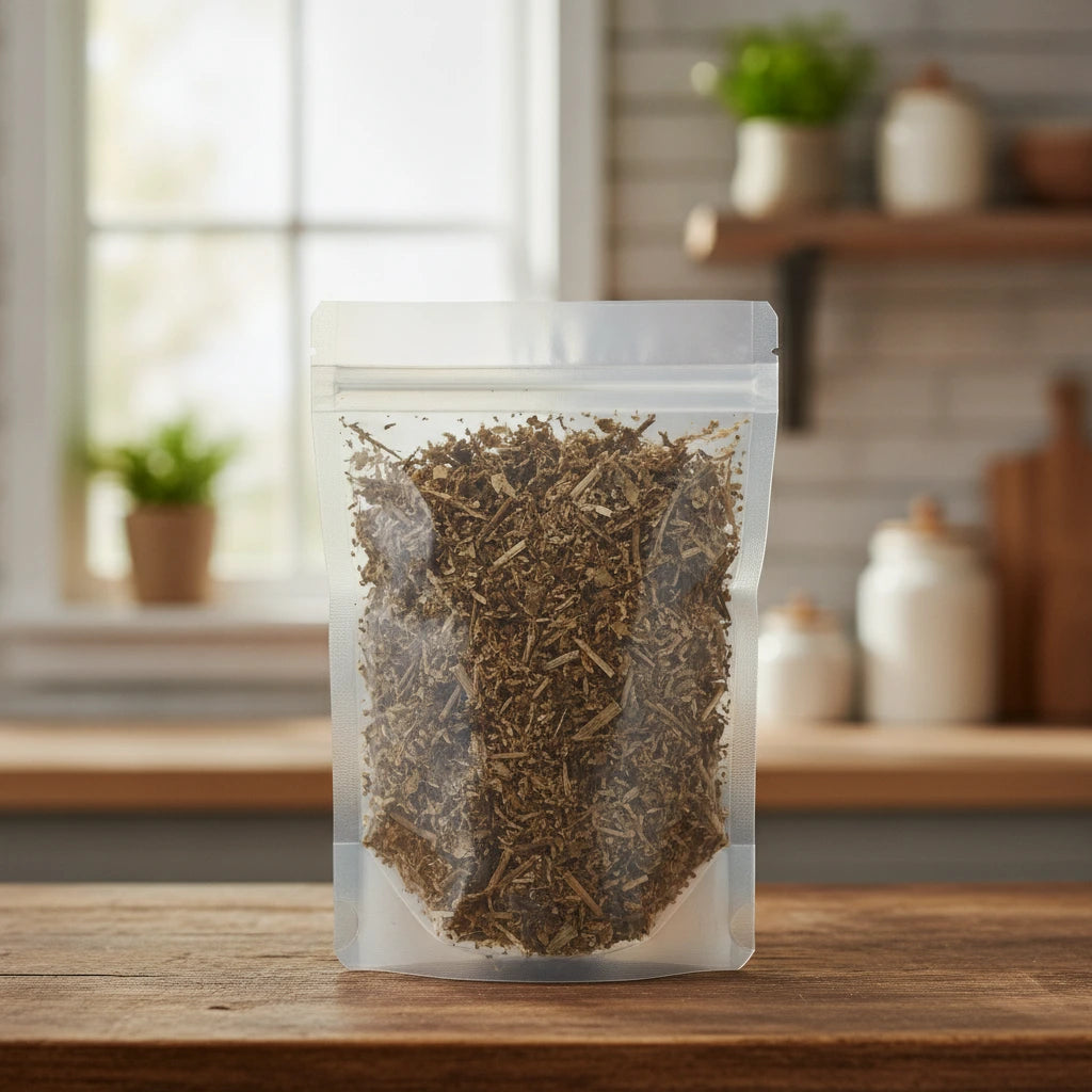 Japanese Dock Herb Whole (Rumex Japonicus) | The herb/berry/powder/fruit/root/bark that is in the black bowl, i would like it to shown in a plastic stand up resalable pouch that is clear.