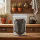 Jin Jun Mei Black Tea (Camellia Sinensis) | The herb/powder/tea that is in the black bowl, i would like it to shown in a plastic stand up resalable bag that is clear.
