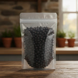 Juniper Berries Whole (German) (Juniperus Communis) | The herb/berry/powder/fruit that is in the black bowl, i would like it to shown in a plastic stand up resalable bag that is clear.