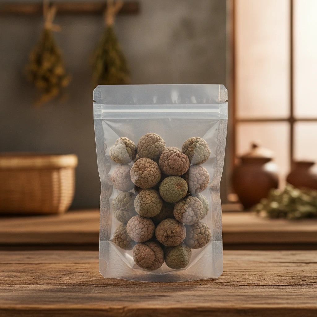 Katsumada Galangal Seed Whole (Alpinia Katsumadai) | The herb/berry/powder/fruit/root/bark/seeds that is in the black bowl, i would like it to shown in a plastic stand up resalable pouch that is clear.