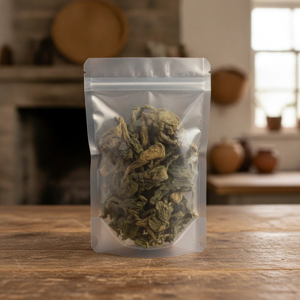 Kelp Whole (Laminaria Japonica) | The herb/berry/powder/fruit/root/bark that is in the black bowl, i would like it to shown in a plastic stand up resalable pouch that is clear.